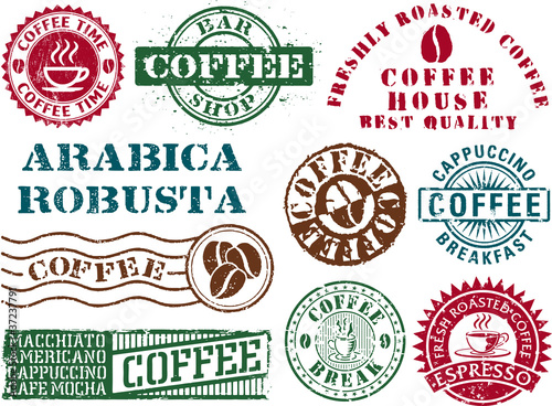 Coffee vector rubber stamps