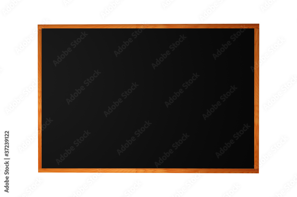 Blank blackboard with wood frame isolated on white background Blank blackboard with wood frame isolated on white background