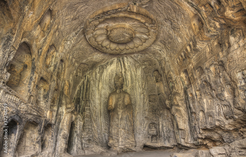 long men grottoes lotus cave photo