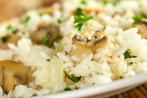 Mushroom risotto with parsley