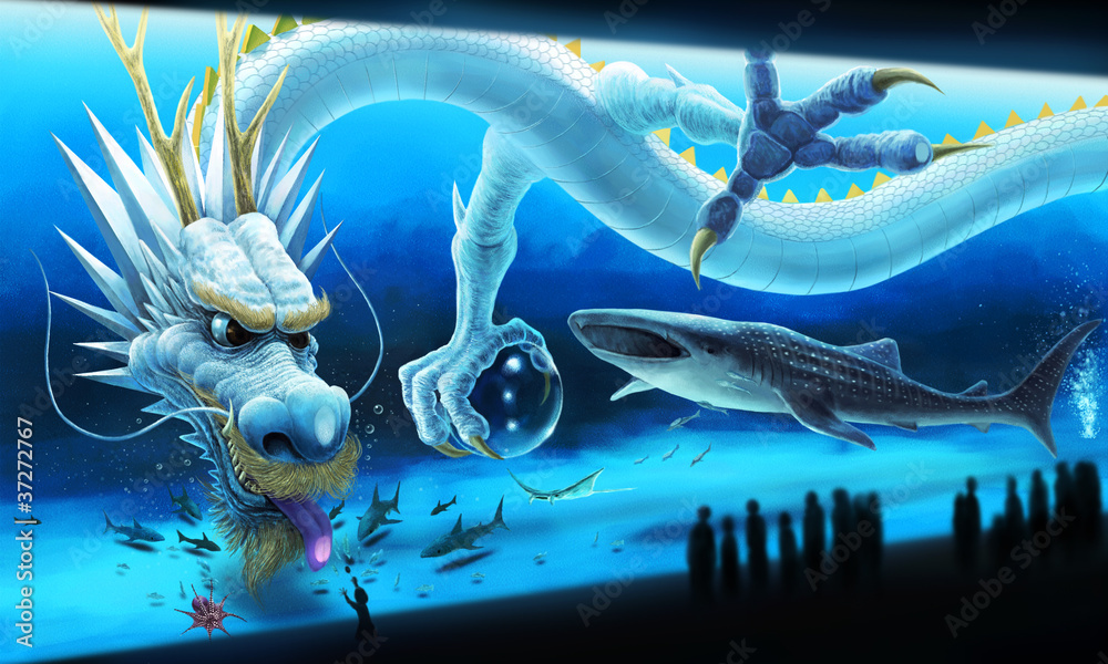 水族館の白龍と女の子 Stock イラスト Adobe Stock