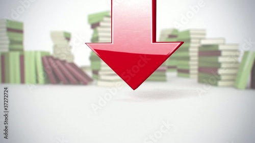 Arrow on animated background