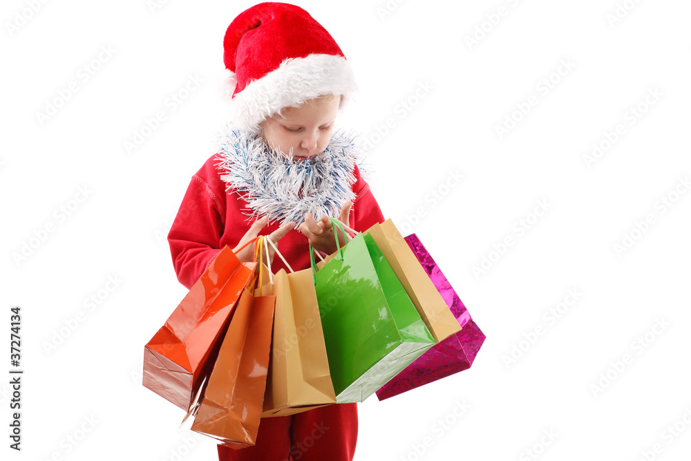 Small Santa with presents counting fingers Small Santa with presents counting fingers