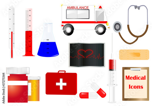 Iconos y objetos de medicina