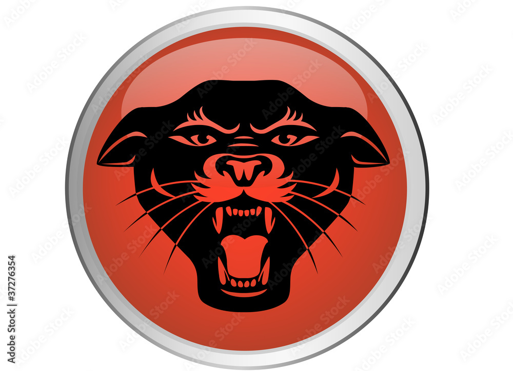 Fototapeta premium Panther head button
