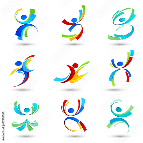 Sports icons of people