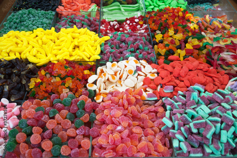 Colorful wine gum sweets candys
