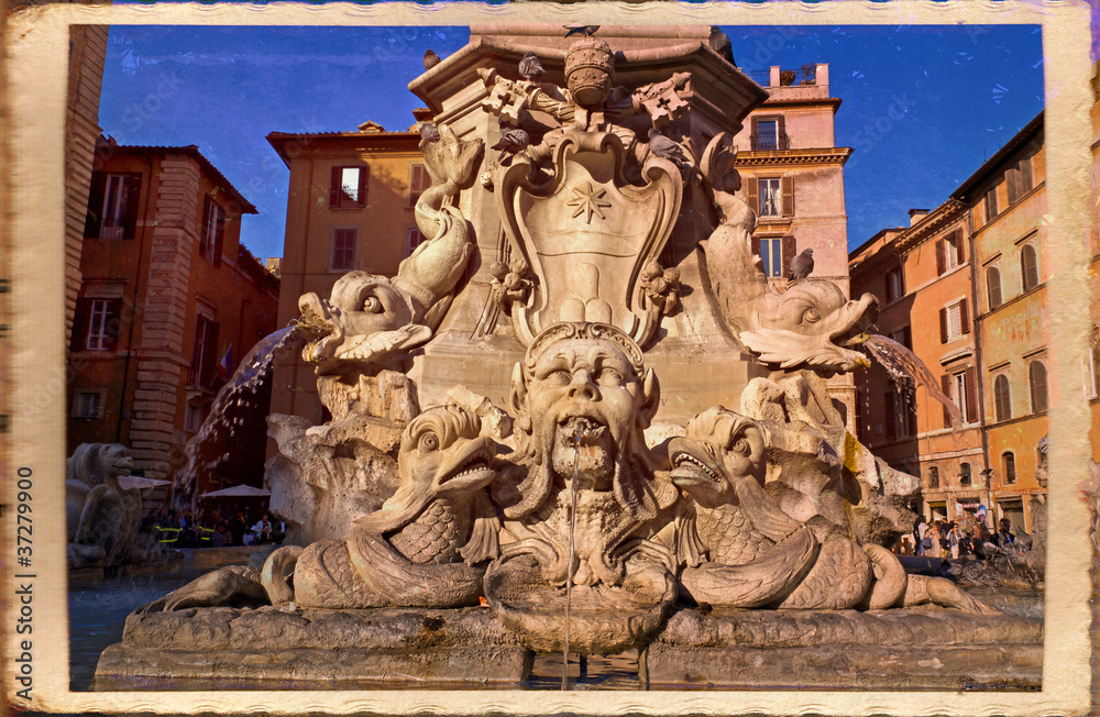 Obraz premium Roma, fontana del Pantheon