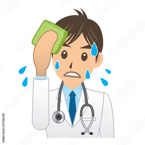 医者 A 表情3 暑い