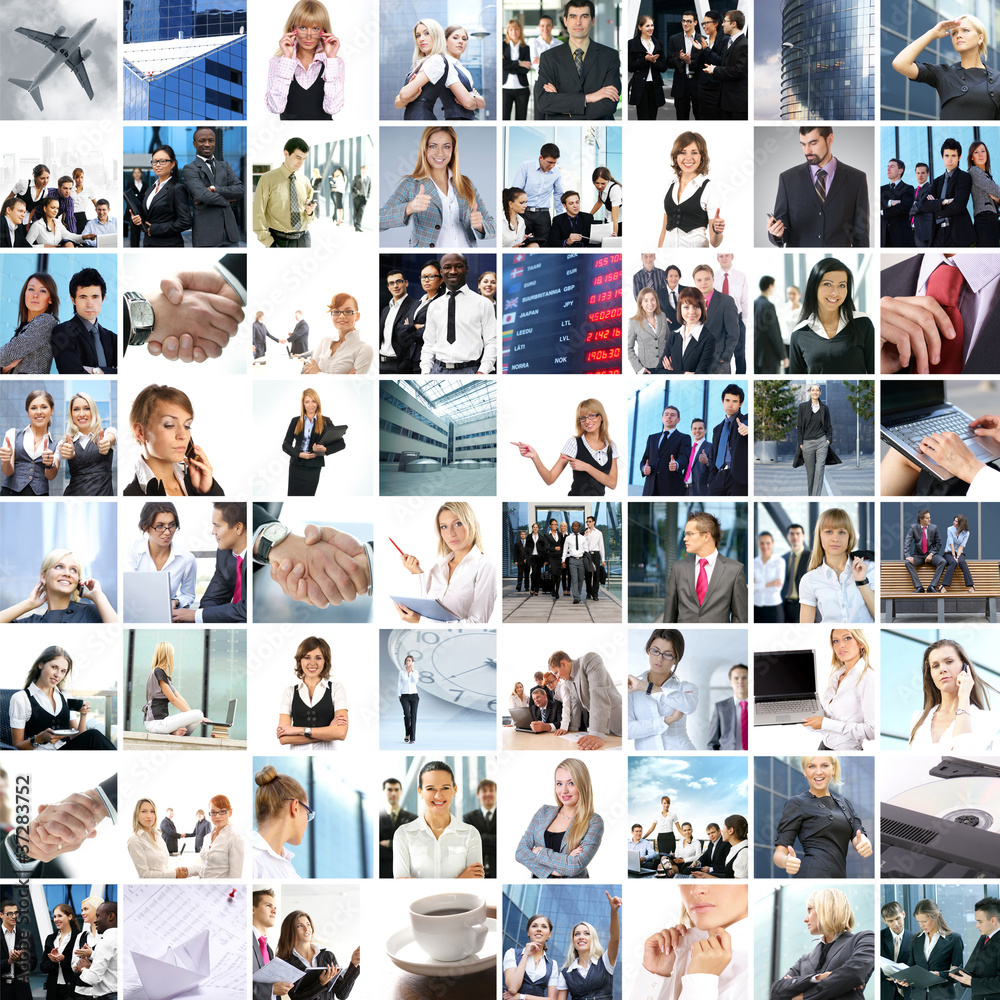 Collage made of 250 different business photos Collage made of 250 different business photos