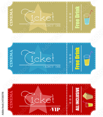Cinema tickets. Vector illustration.
