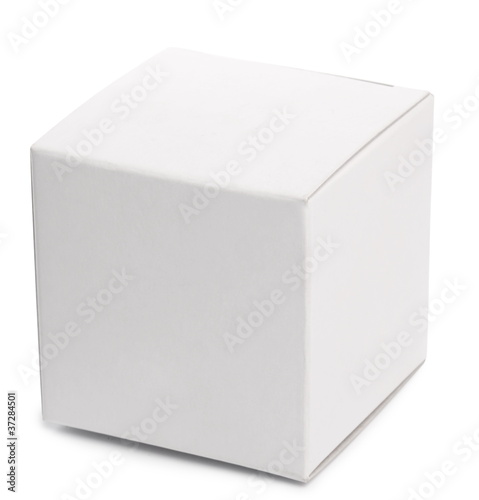 White box over white background.