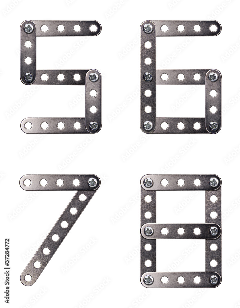 Metal meccano alphabet symbol