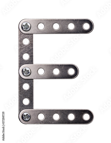Metal meccano alphabet symbol