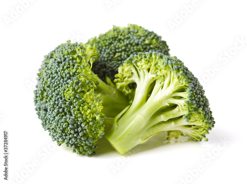 branches of cabbage of a broccoli on a white background