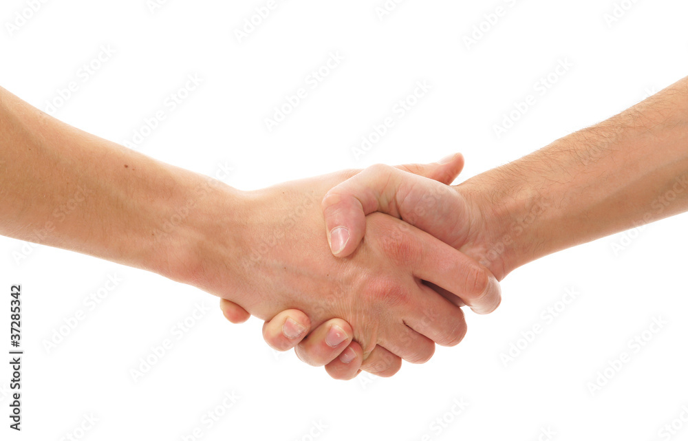 Hands isolated over white background Hands isolated over white background
