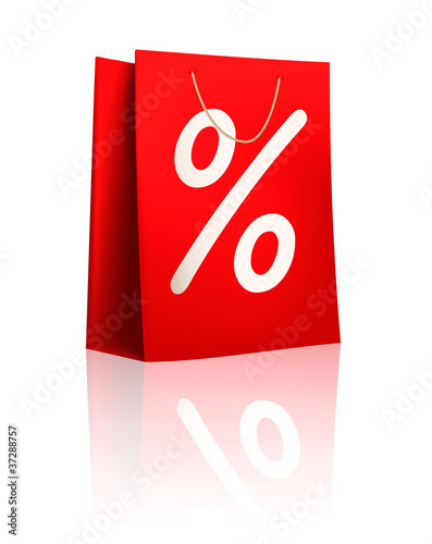 Sale shopping bag. Vector illustration.