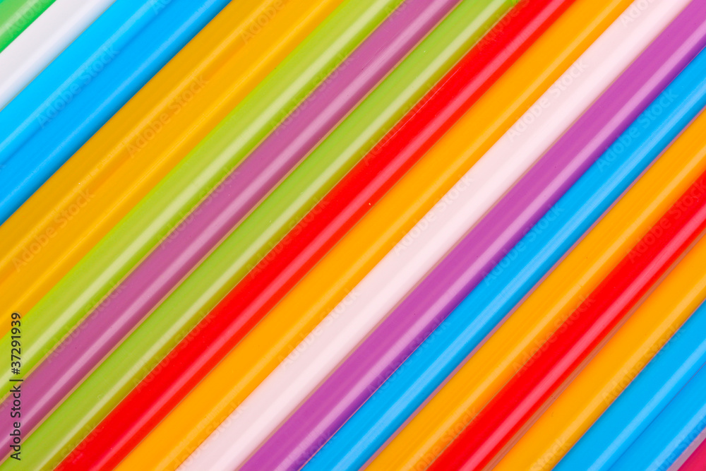 bright straws close up