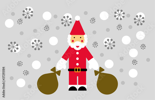 Santa Claus in a snowy background