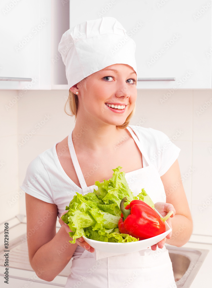 woman with vegetables woman with vegetables