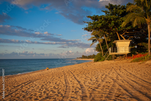 Oahu Hawaii Beach at sunset