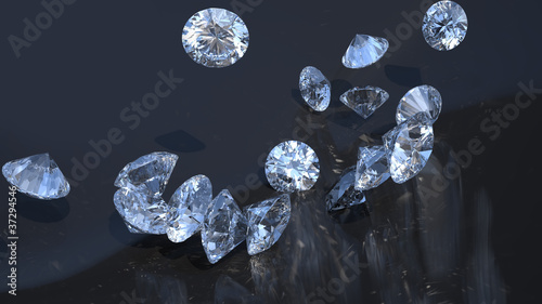 Jewels: large diamonds rolling over