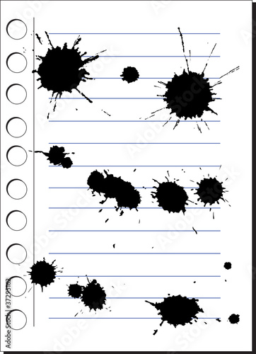 black blots in notebook