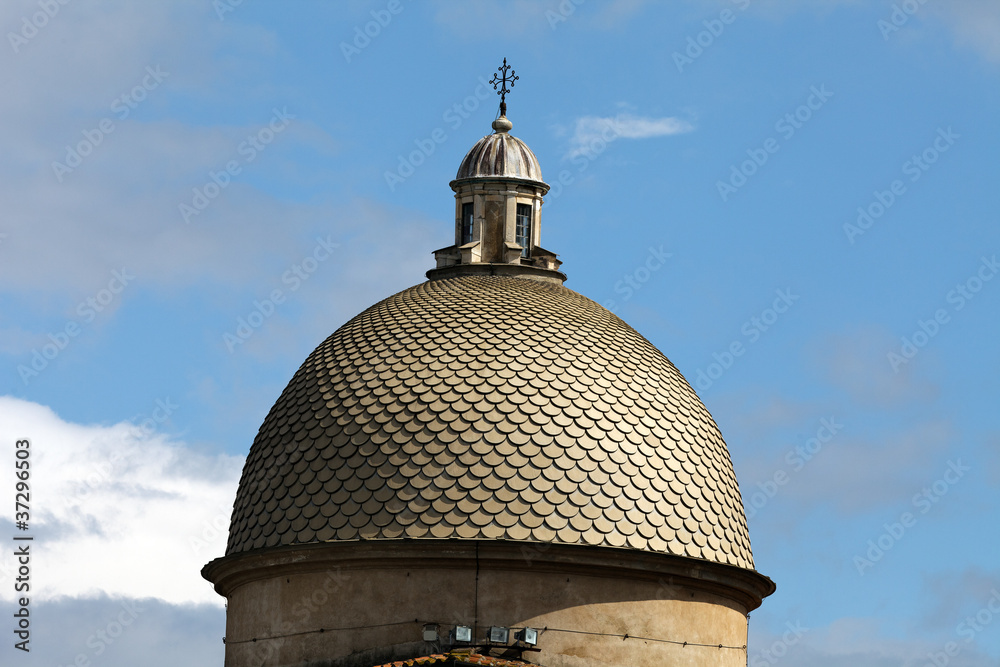 Pisa - Camposanto dome relating to the blue sky