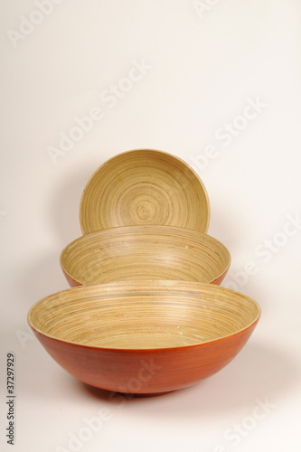 three kitchen bowls