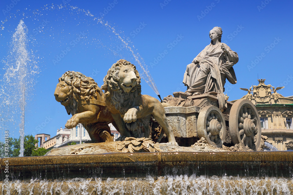 Cibeles statue Madrid fountain in Paseo Castellana