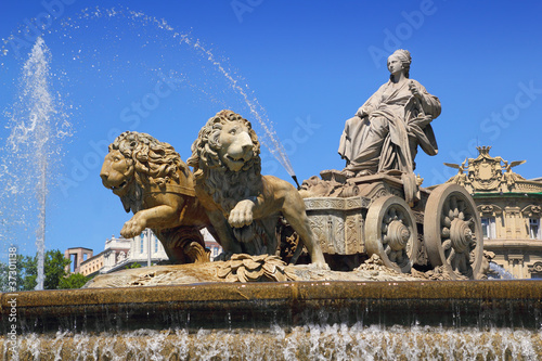 Cibeles statue Madrid fountain in Paseo Castellana photo