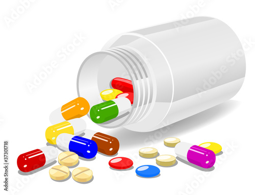 Medicine on white background