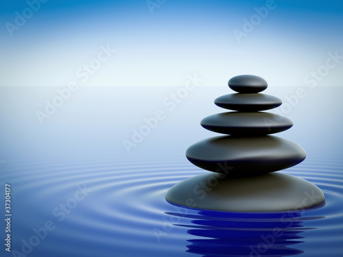 Zen stones in the water