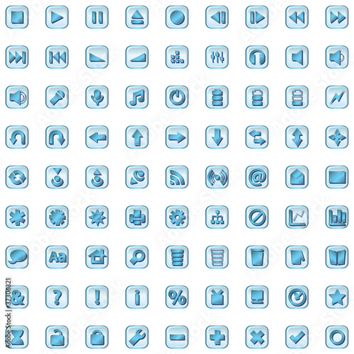 blue icon set isolated on white