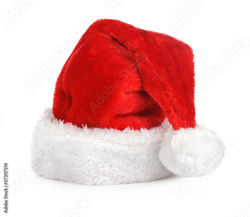 Santa claus red hat on white
