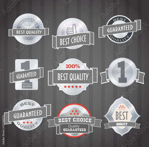 Vintage shopping labels and logo collection metal style