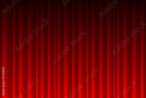 Realistic red curtain