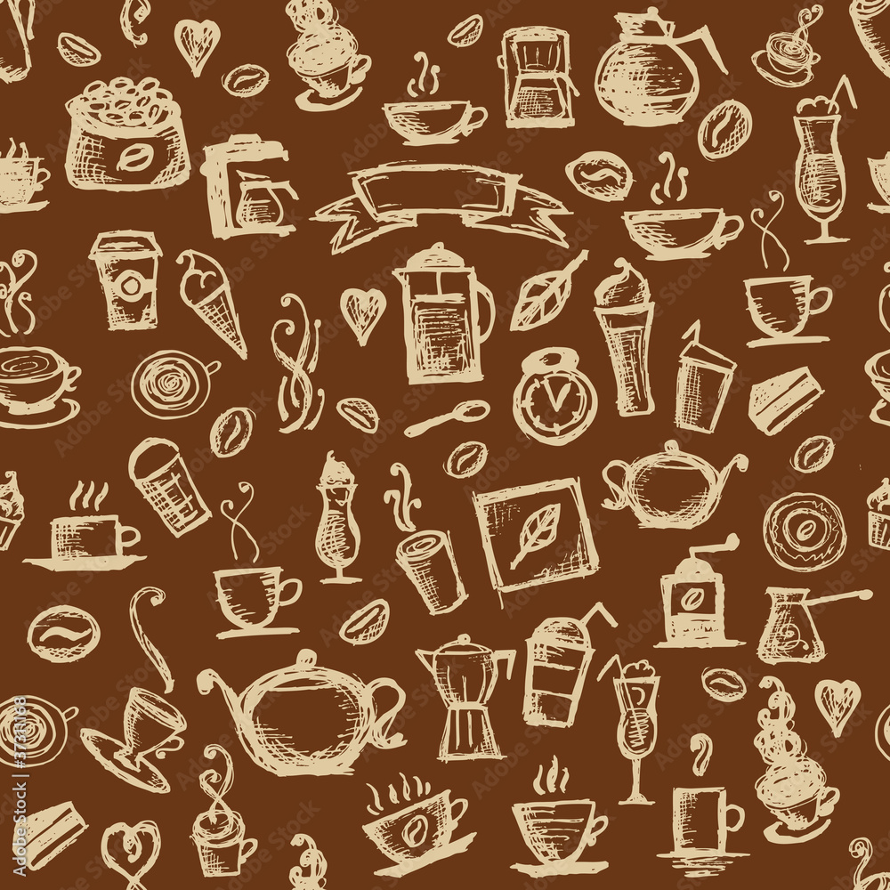 Coffee time, seamless background for your design