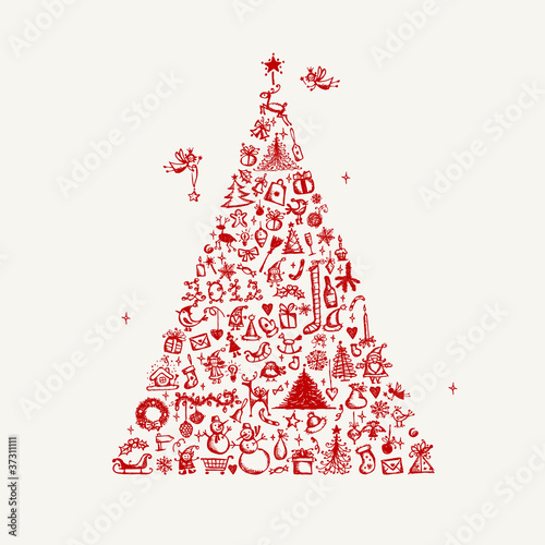 Christmas tree sketch for your design