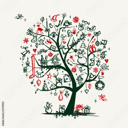 Christmas tree sketch for your design