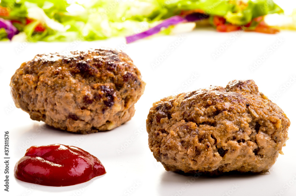 hausgemachte Frikadellen mit Ketchup hausgemachte Frikadellen mit Ketchup