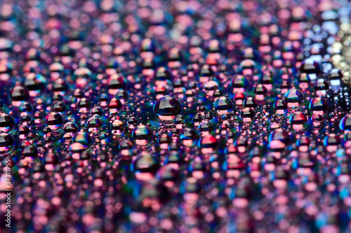 Принти на полотні water drops on dark disk surface