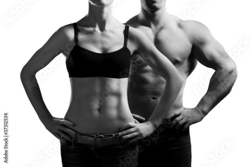 man and a woman in the gym #37312534