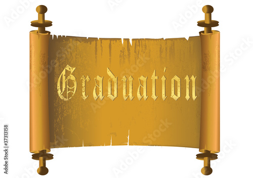 Graduation gold certificate scrolls