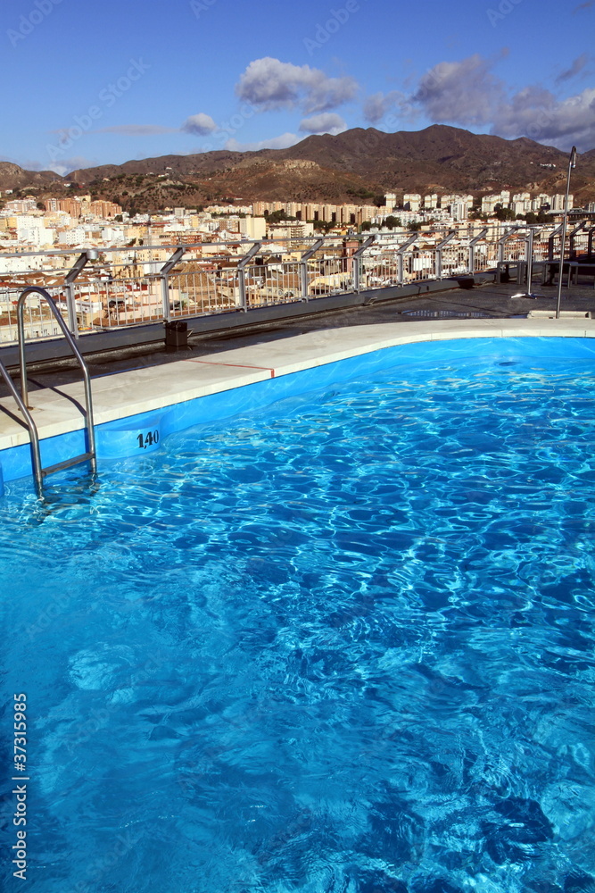 Pool Hotel terrace Malaga city Andalusia Spain