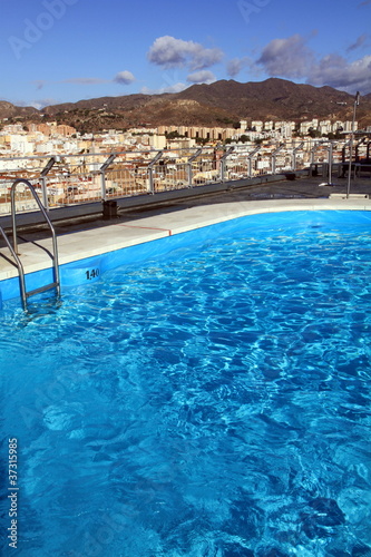 Pool Hotel terrace Malaga city Andalusia Spain © ANADEL