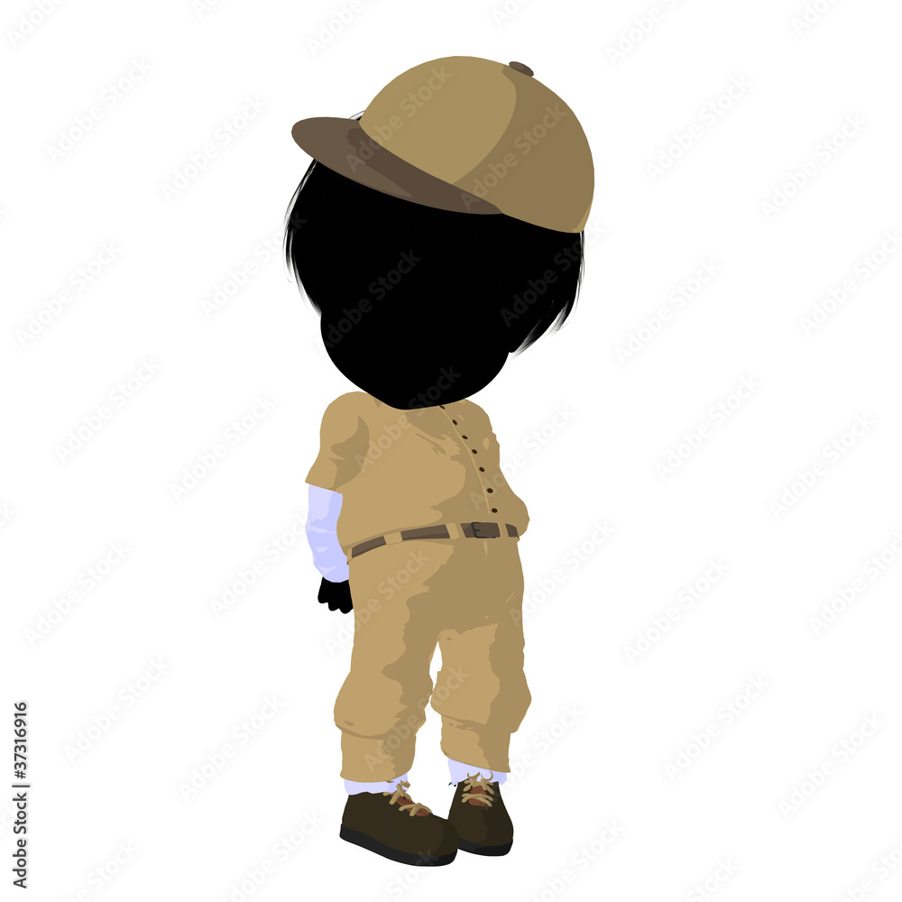 Naklejka premium Little Baseball Girl Illustration Silhouette