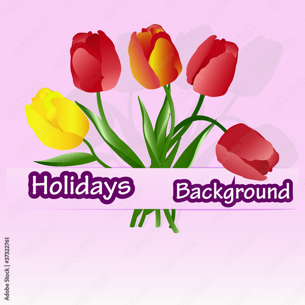 Celebratory bouquet of  beautiful tulips