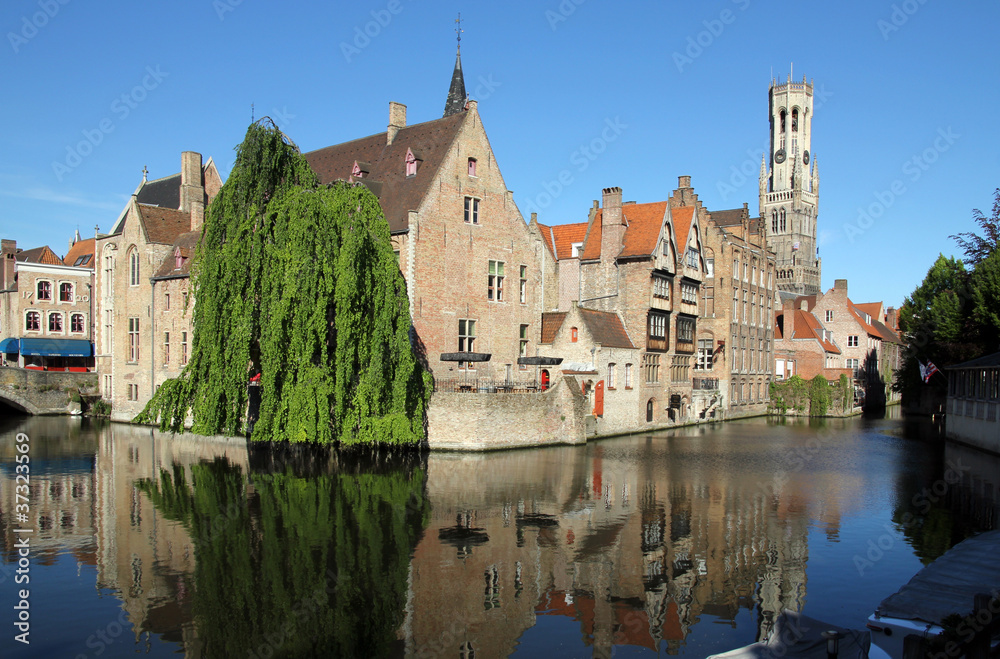 Most common view of medieval Bruges