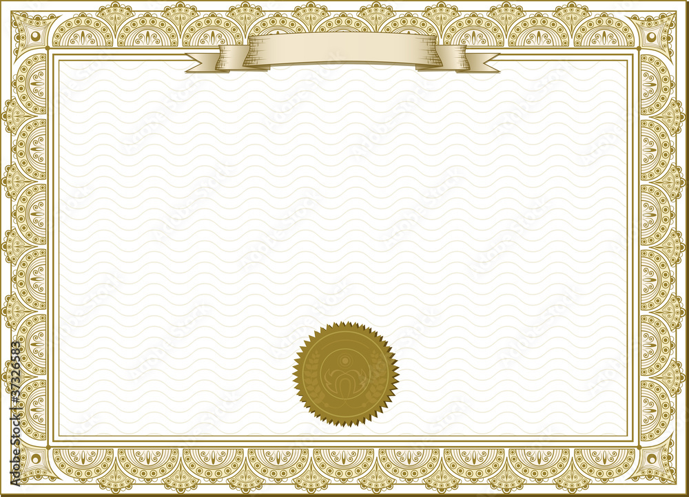 Gold detailed cerificate